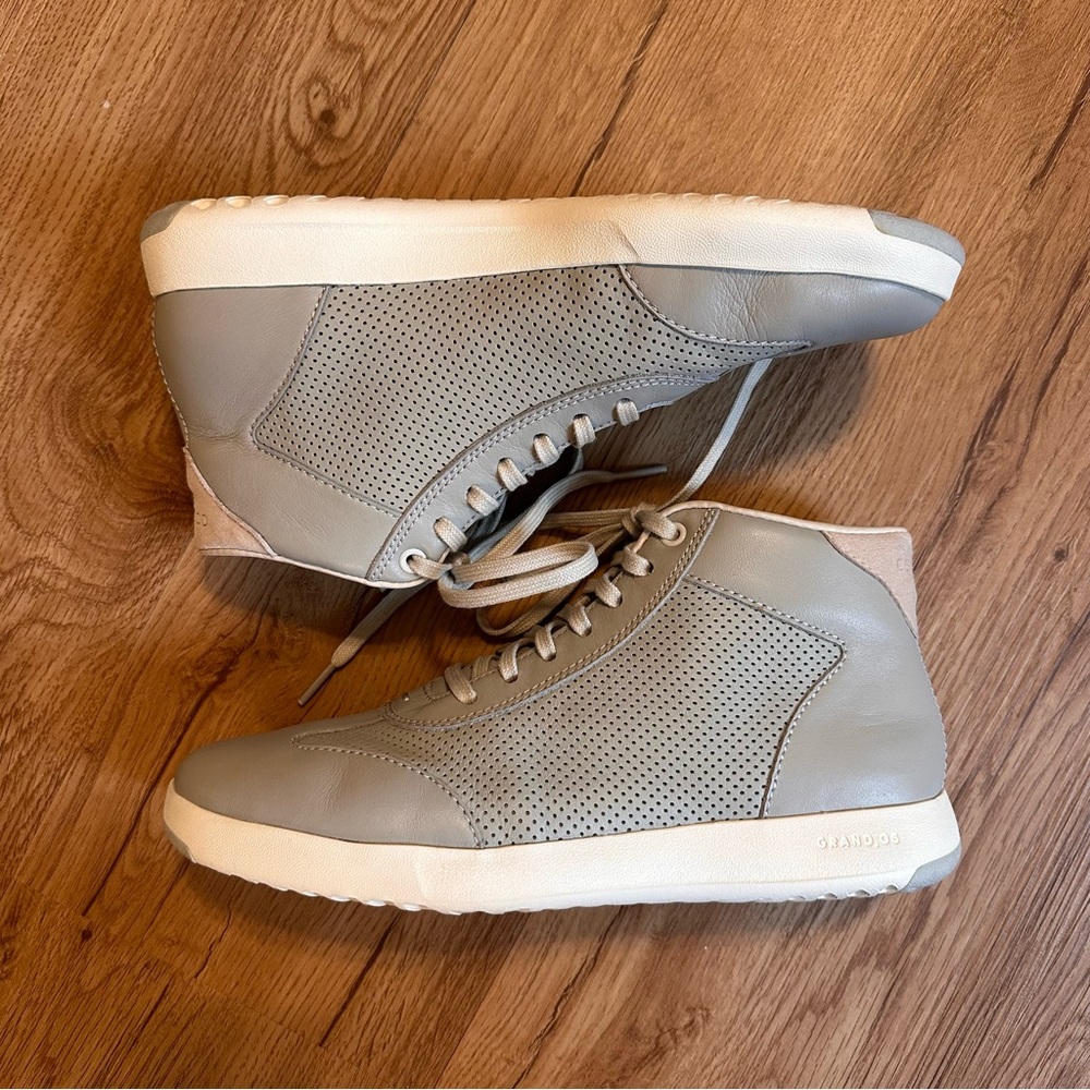 Cole Haan Grandpro.Hi High Top Sneakers Silverfox Grey Leather Size 8